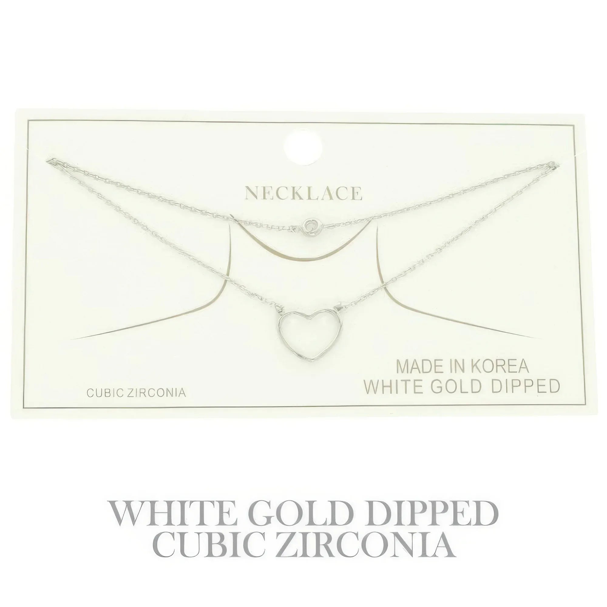 Cz Gold Plated Heart Cut Pendant Necklace | Mixtshop LLC