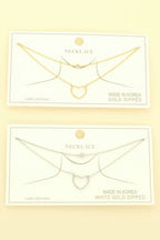 Cz Gold Plated Heart Cut Pendant Necklace | Mixtshop LLC
