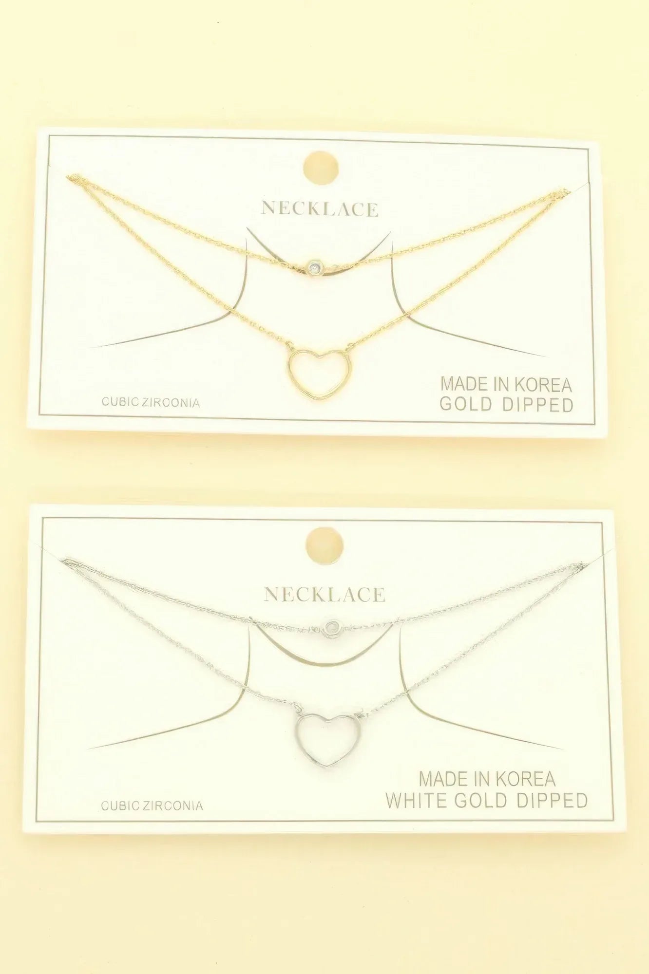 Cz Gold Plated Heart Cut Pendant Necklace | Mixtshop LLC