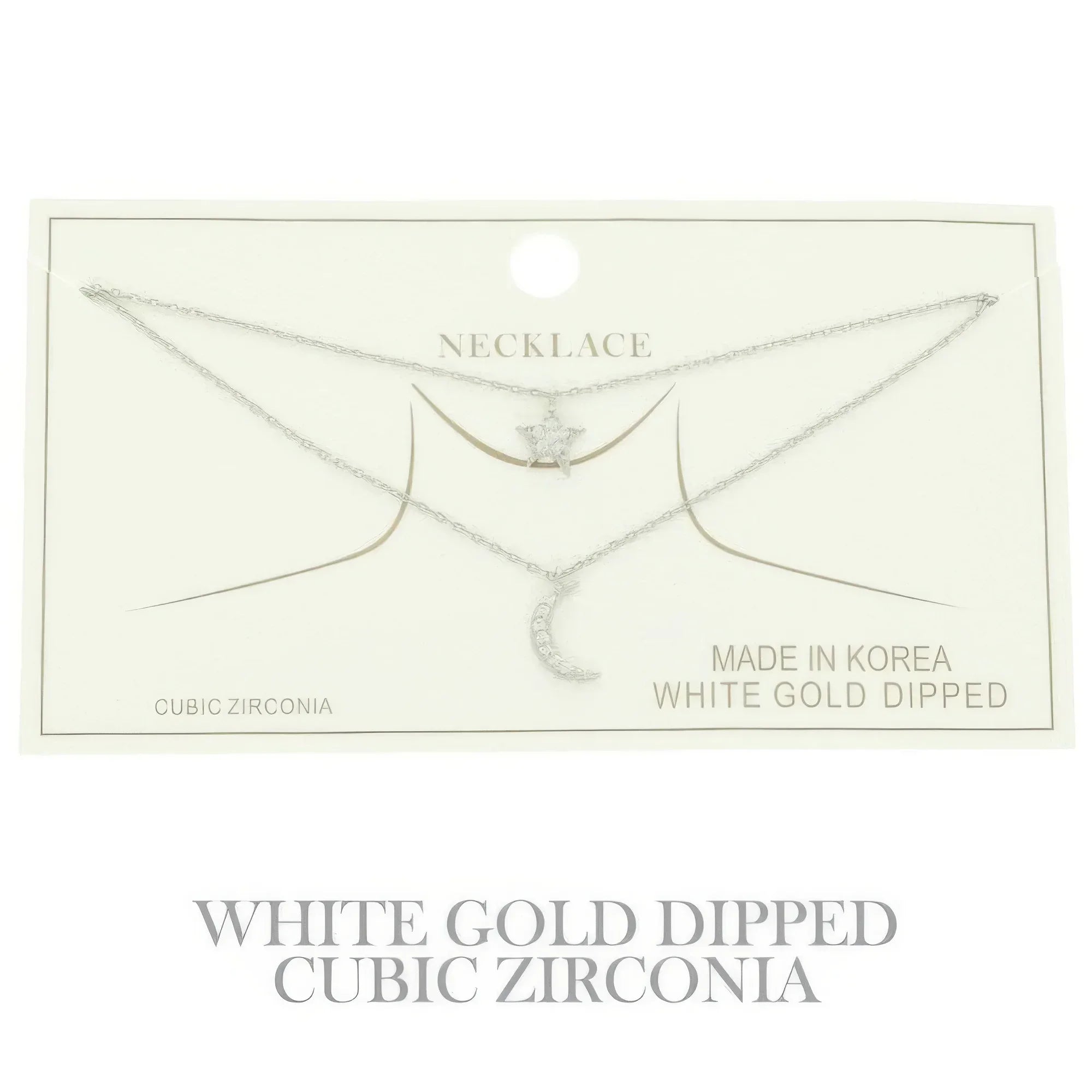 Cz Gold Plated Moon And Star Pendant Necklace Secondary image