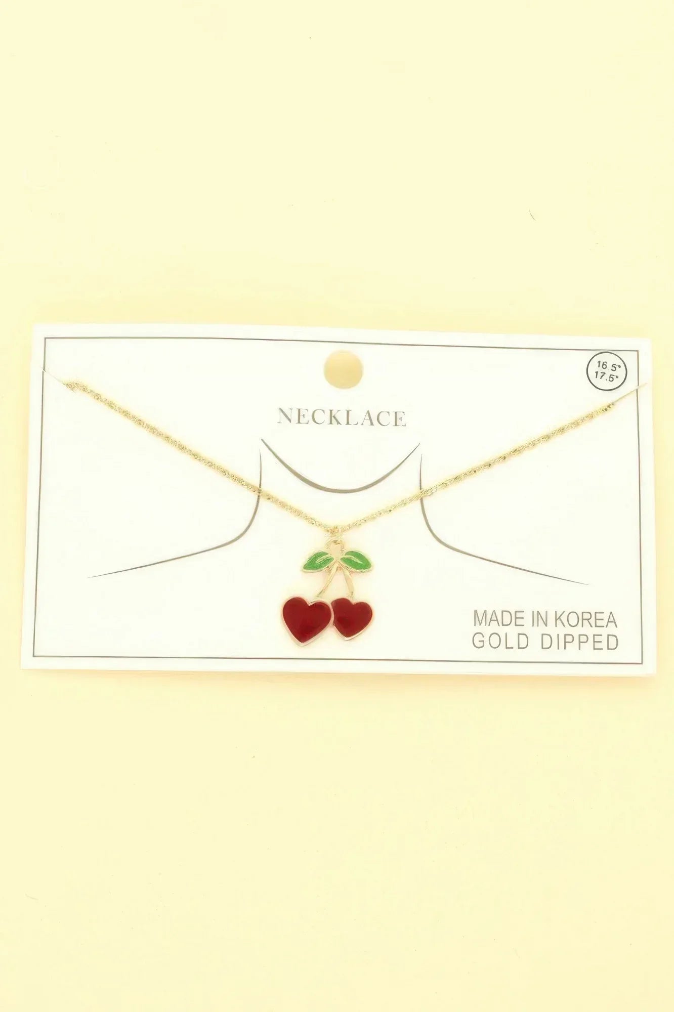 Gold Plated Enamel Cherry Pendant Necklace | Mixtshop LLC Main image