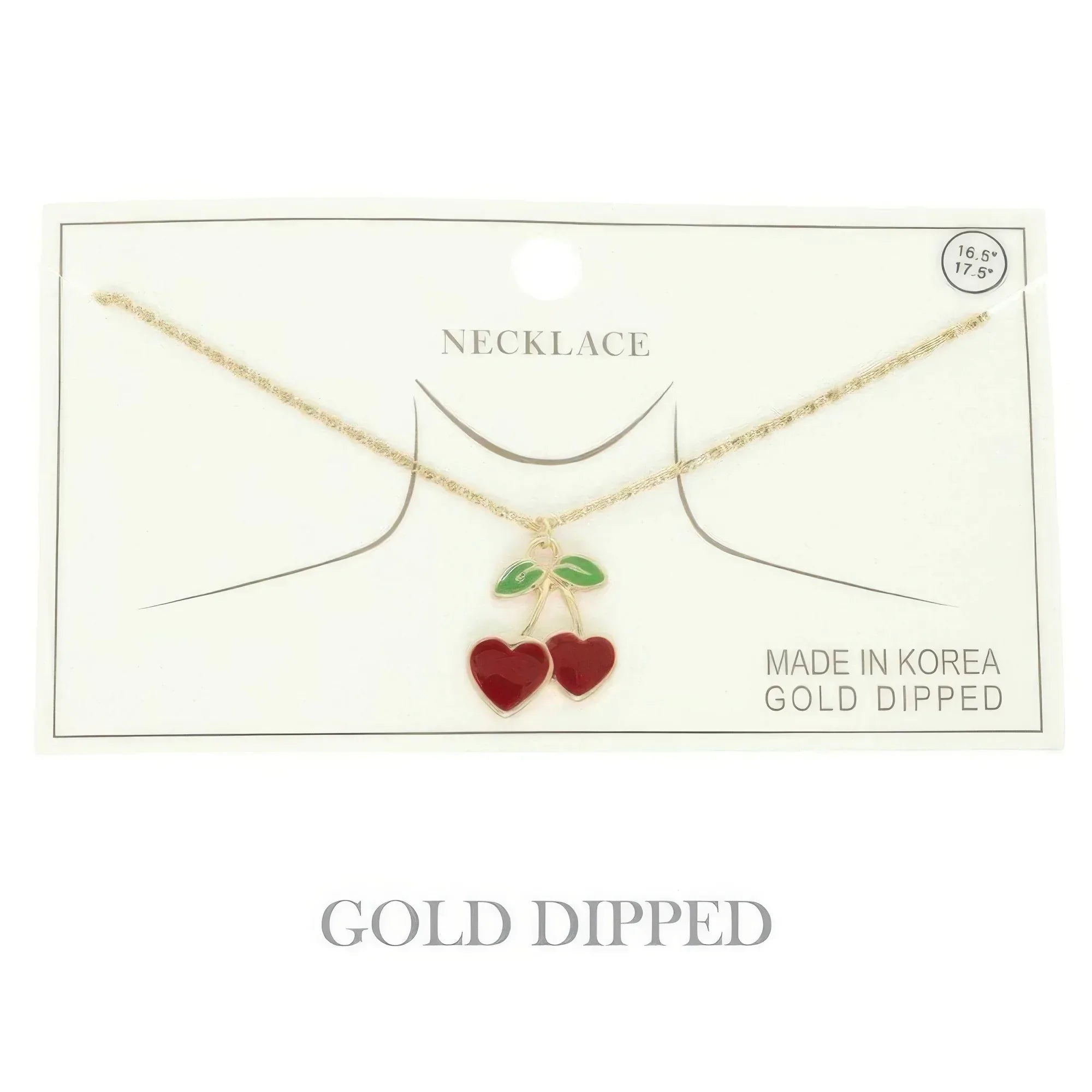 Gold Plated Enamel Cherry Pendant Necklace | Mixtshop LLC