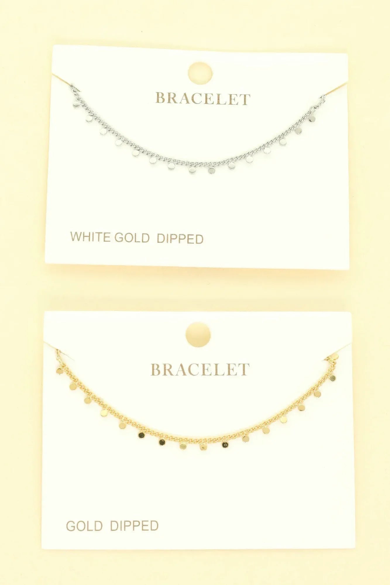 Gold Plated Disc Chain Link Bracelet | Mixtshop LLC Main image