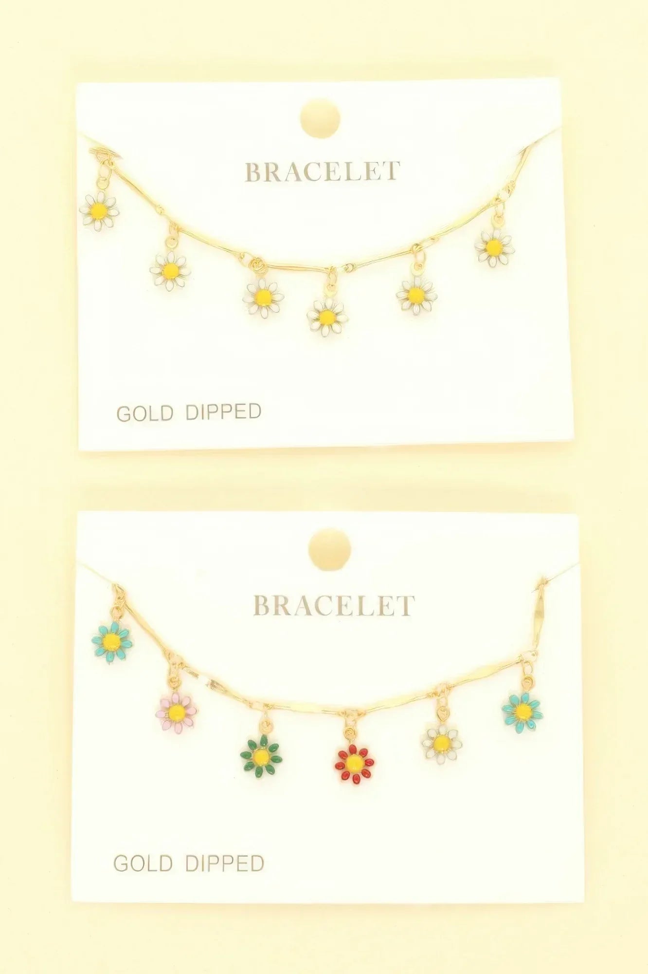 Gold Plated Floral Charm Bracelet | Mixtshop LLC Main image