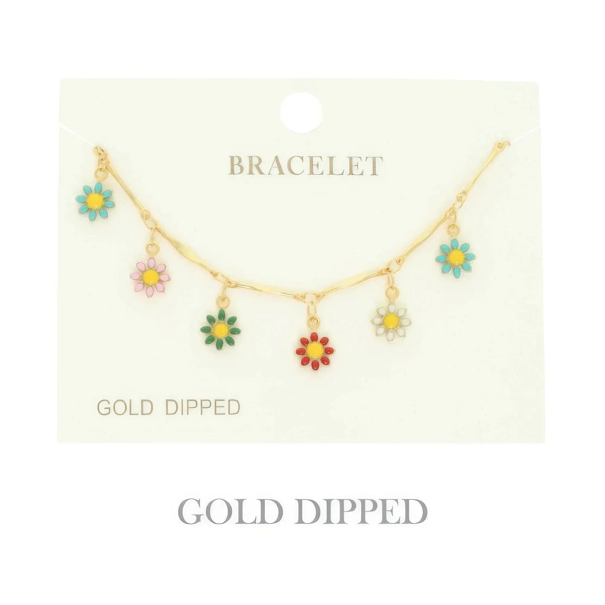 Gold Plated Floral Charm Bracelet | Mixtshop LLC