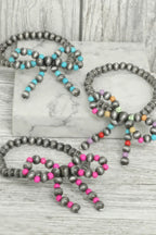 Western Bow Beaded Stretch Bracelet | Mixtshop LLC