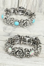 Western Rose Themed Stretch Bracelet | Mixtshop LLC