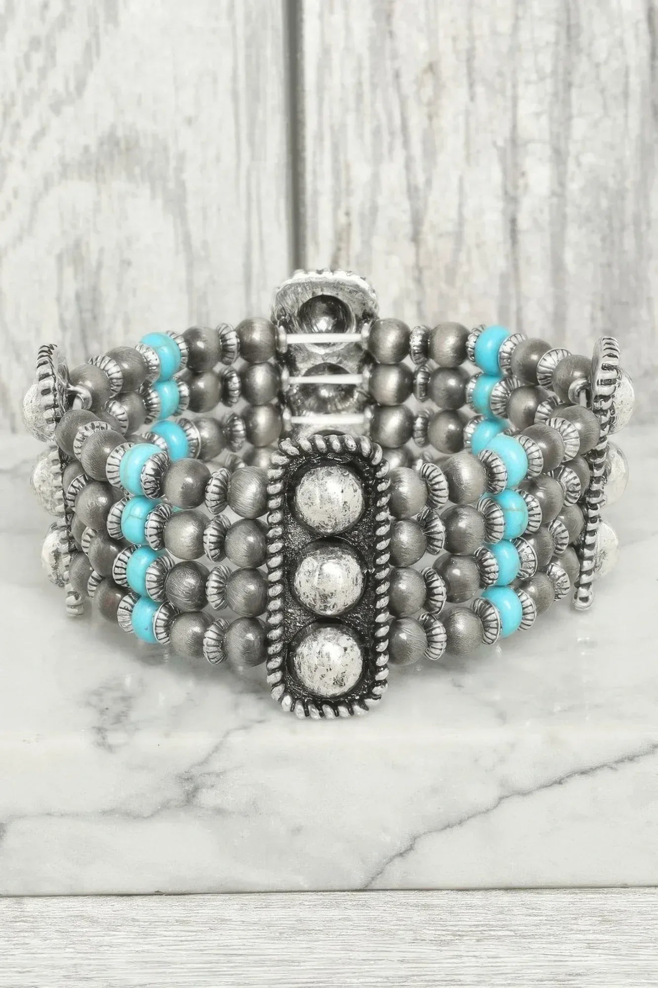 Western Rounded Rectangle Concho Bracelet | Mixtshop LLC