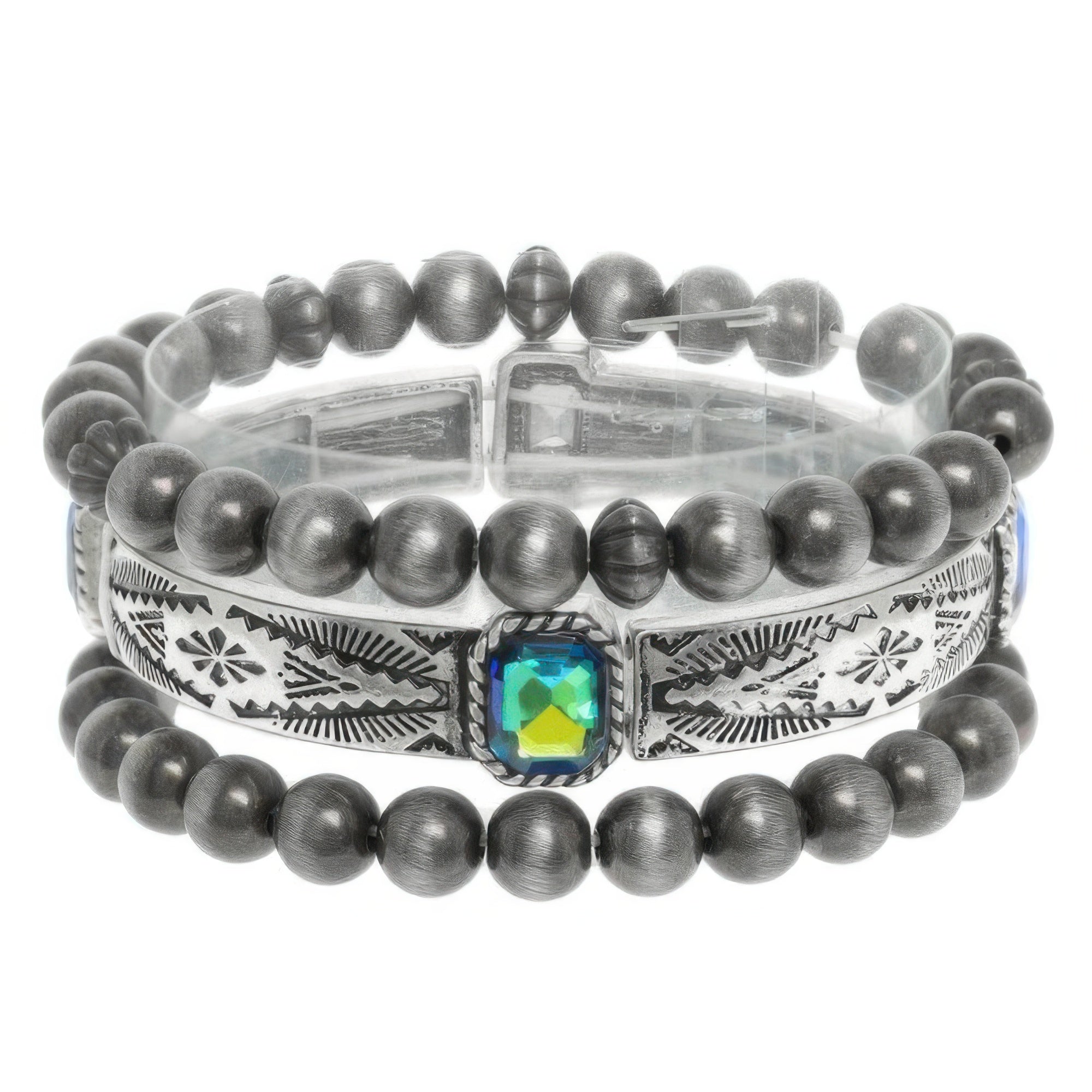 3pc Western Crystal Beaded Bracelet Set Secondary image