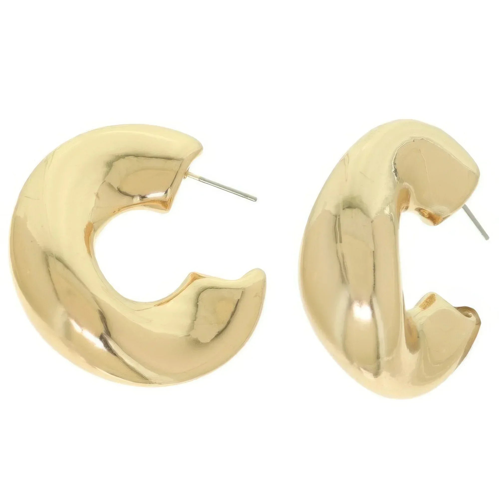 Polished Chunky Hoop Earrings | Mixtshop LLC Main image