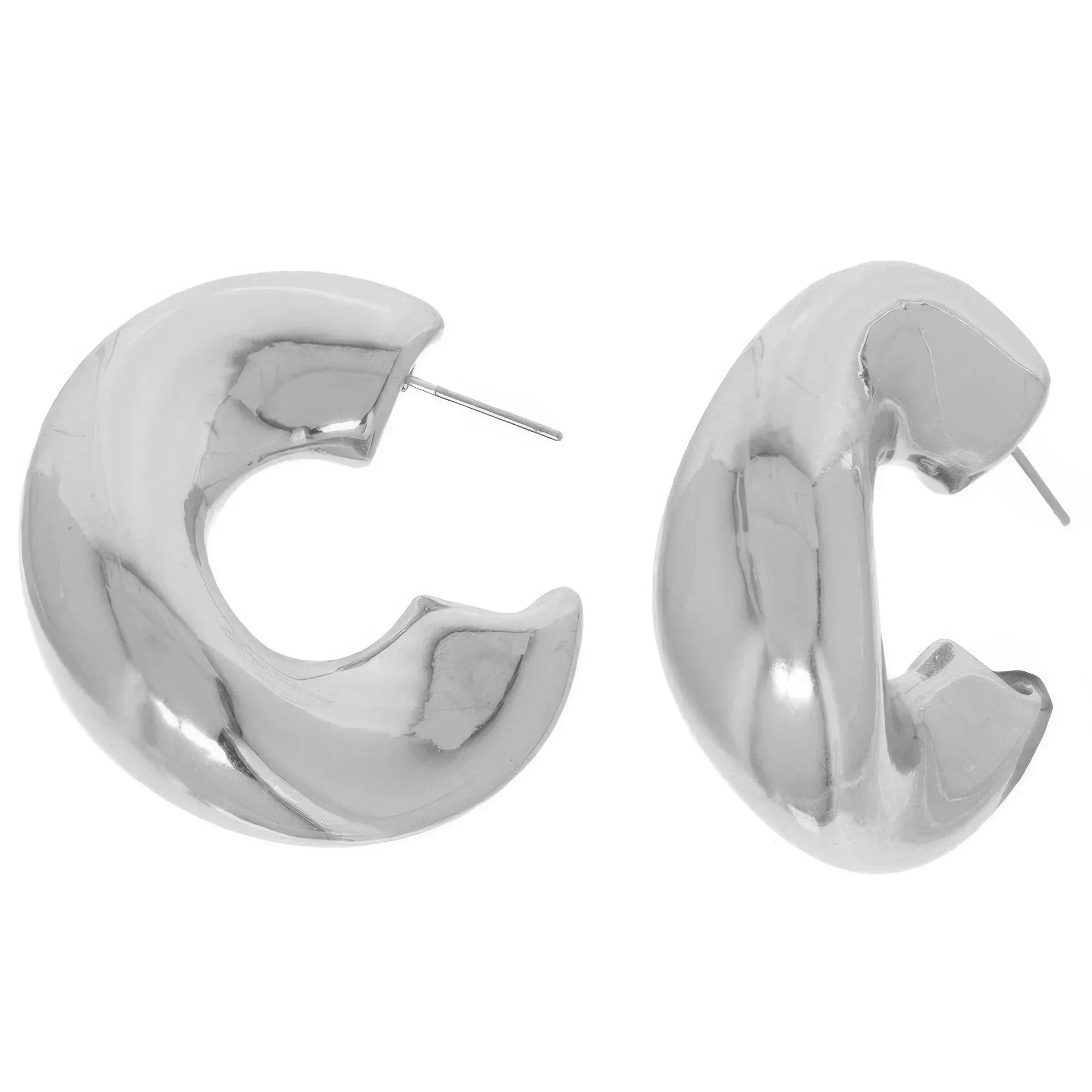 Polished Chunky Hoop Earrings Secondary image