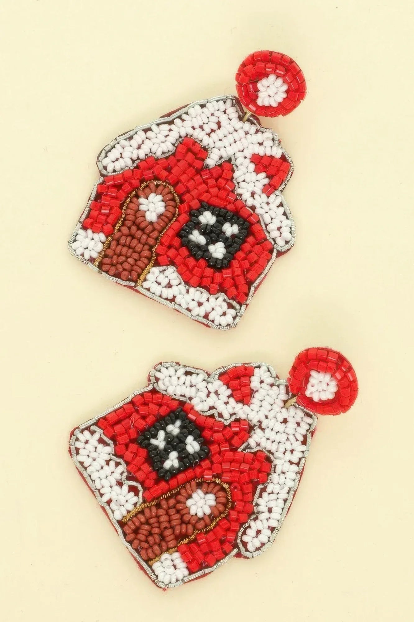 Christmas Gingerbread House Seed Beaded Earrings | Mixtshop LLC