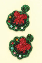 Christmas Wreath Post Dangle Earrings | Mixtshop LLC