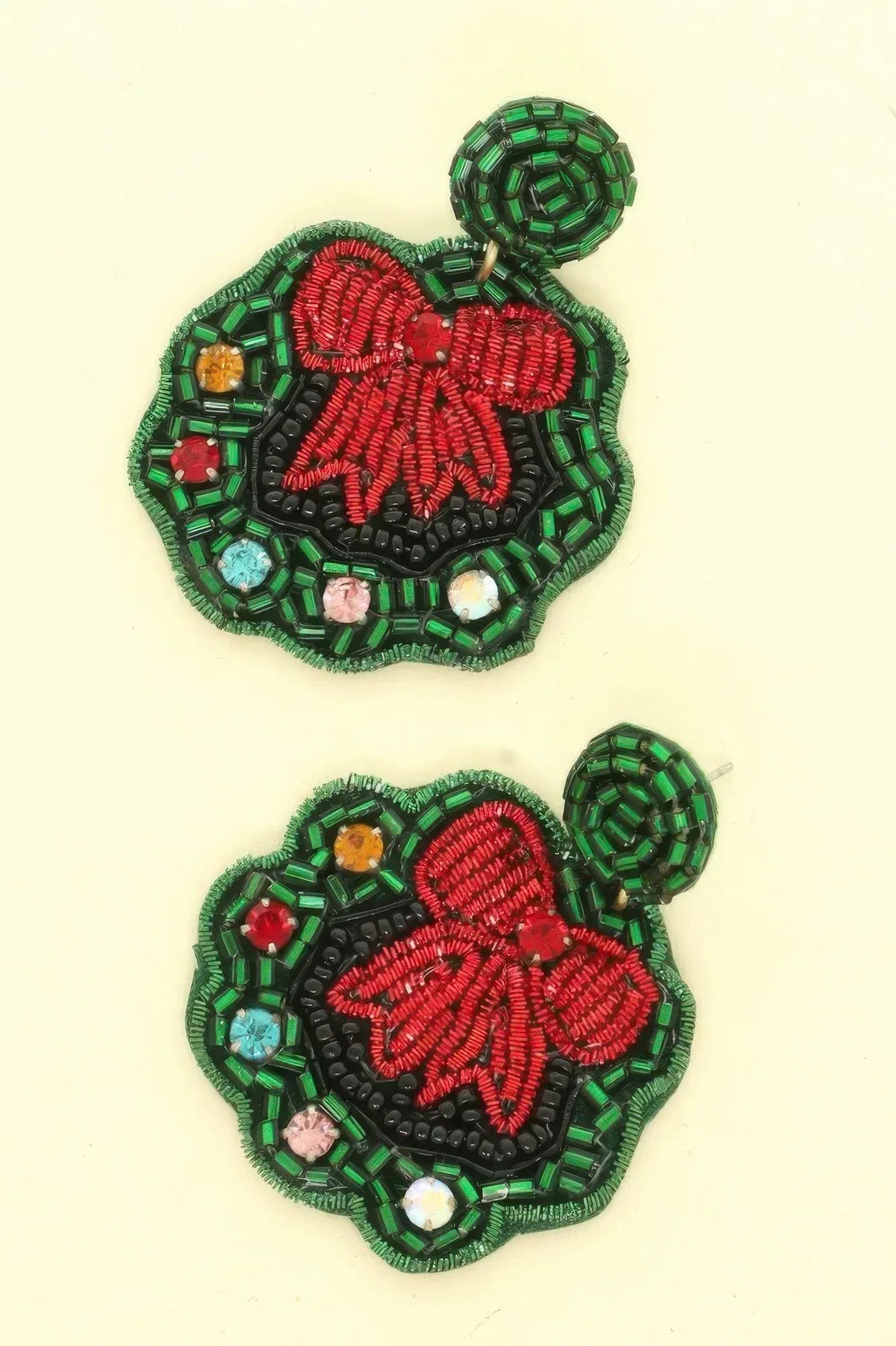 Christmas Wreath Post Dangle Earrings | Mixtshop LLC