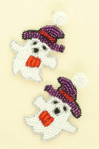 Halloween Bewitched Ghost Beaded Earrings | Mixtshop LLC