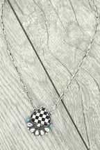 Western Checkered Spade Pendant Necklace | Mixtshop LLC