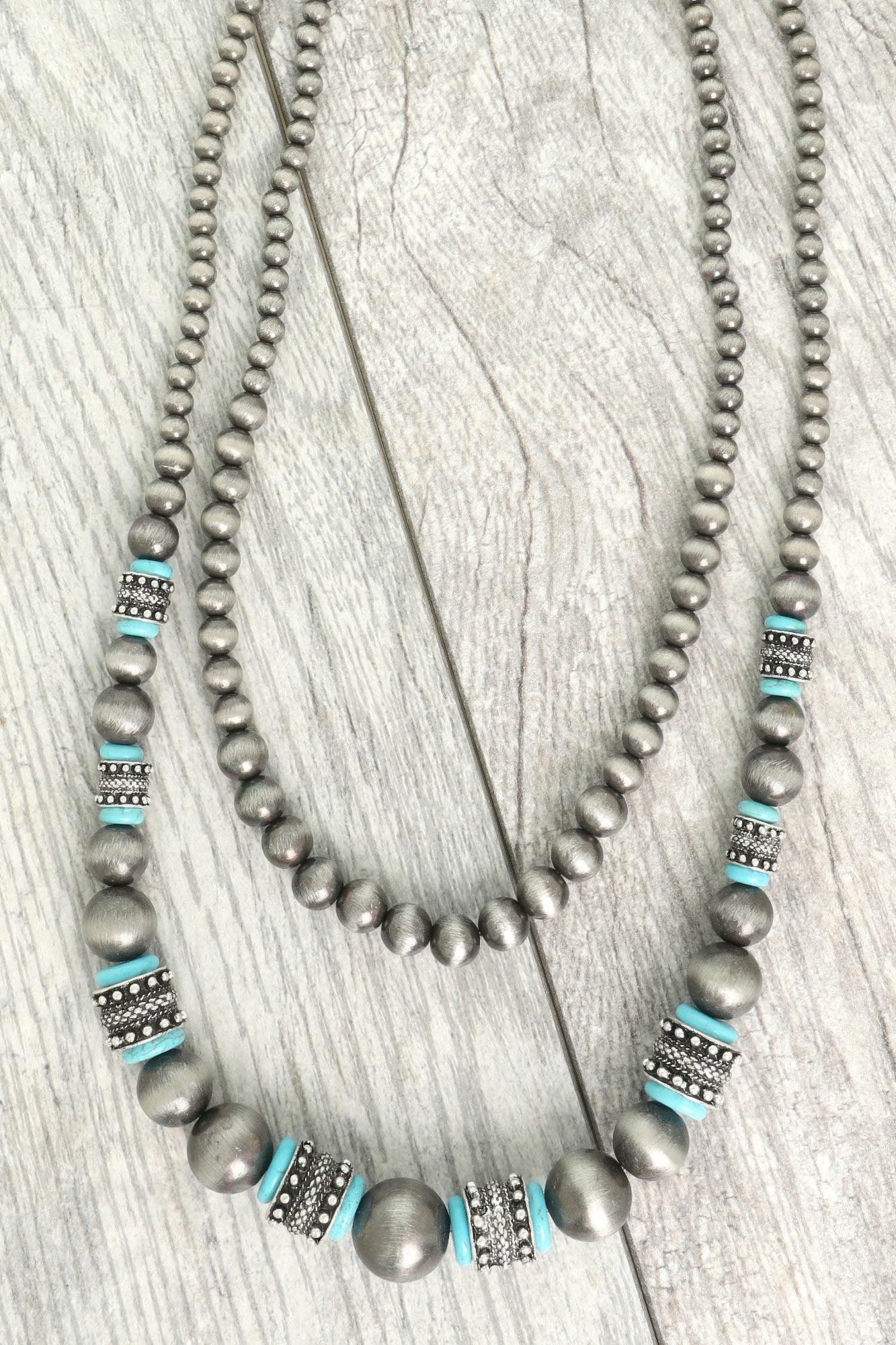 Western Multi Strand Beaded Necklace | Mixtshop LLC Main image