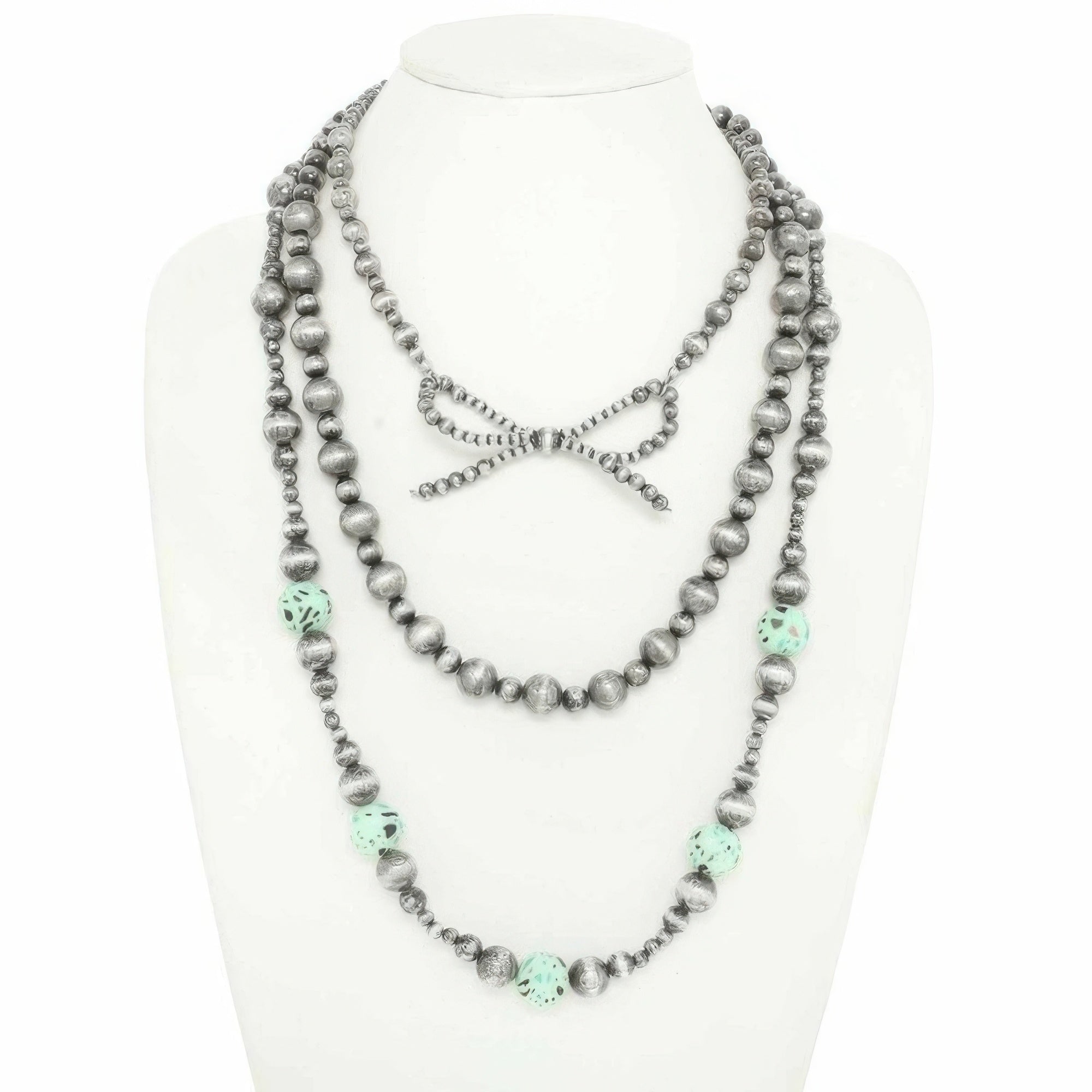 Western Bow Pendant Beaded Necklace Secondary image