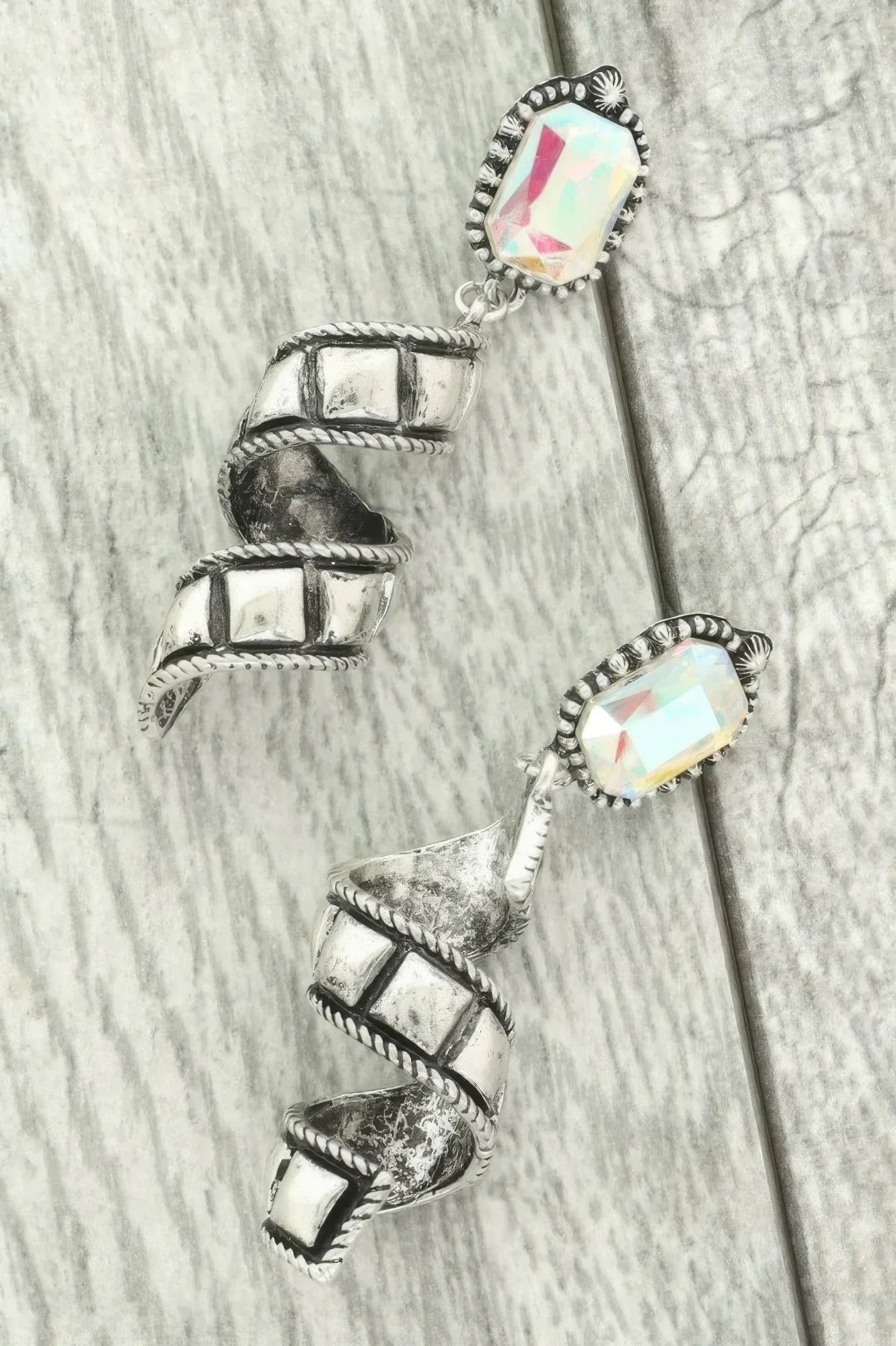 Western Jeweled Spiral Post Earrings | Mixtshop LLC Main image