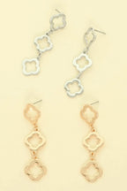 Polished Clover Linear Post Earrings | Mixtshop LLC