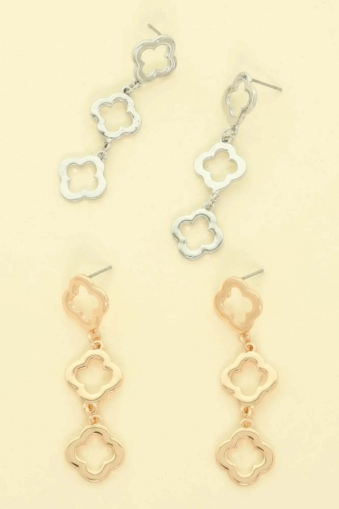 Polished Clover Linear Post Earrings | Mixtshop LLC