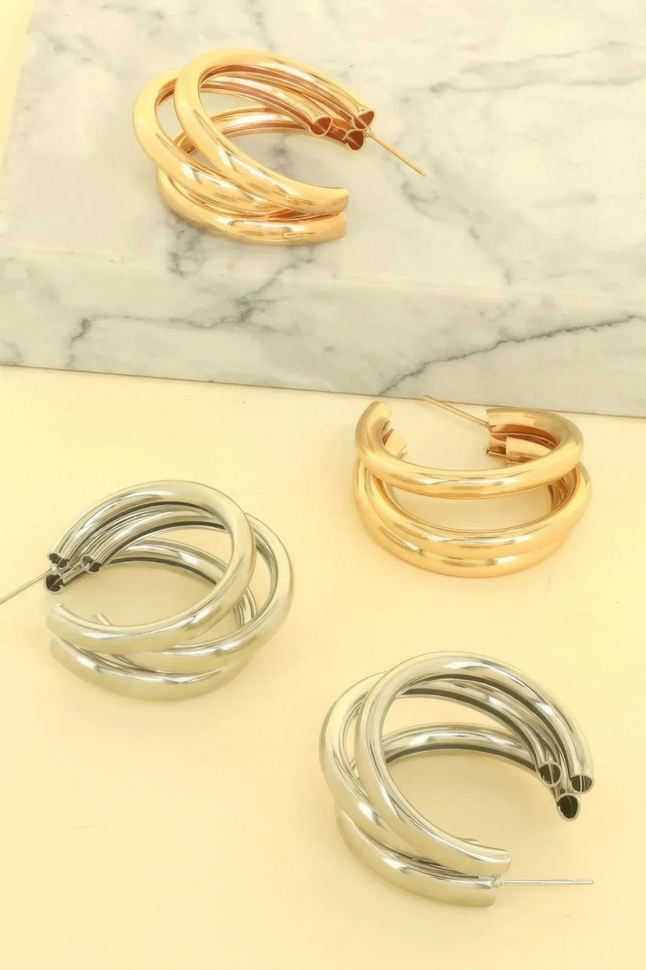 Polished Open Tube Hoop Earrings | Mixtshop LLC