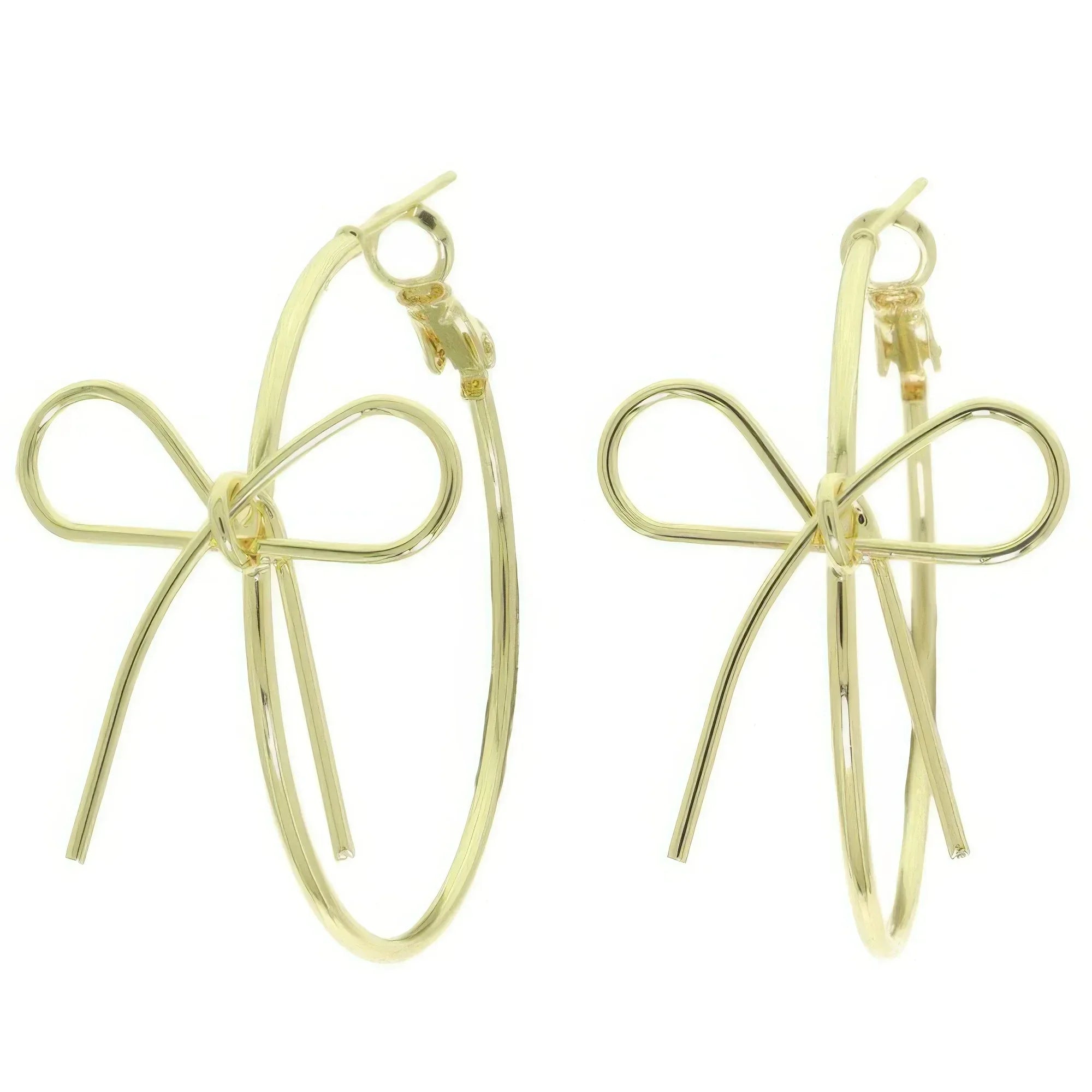 Polished Long Tail Bow Hoop Earrings | Mixtshop LLC Main image