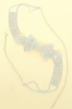 Rhinestone Pave Bowtie Motif Buckle Belt | Mixtshop LLC