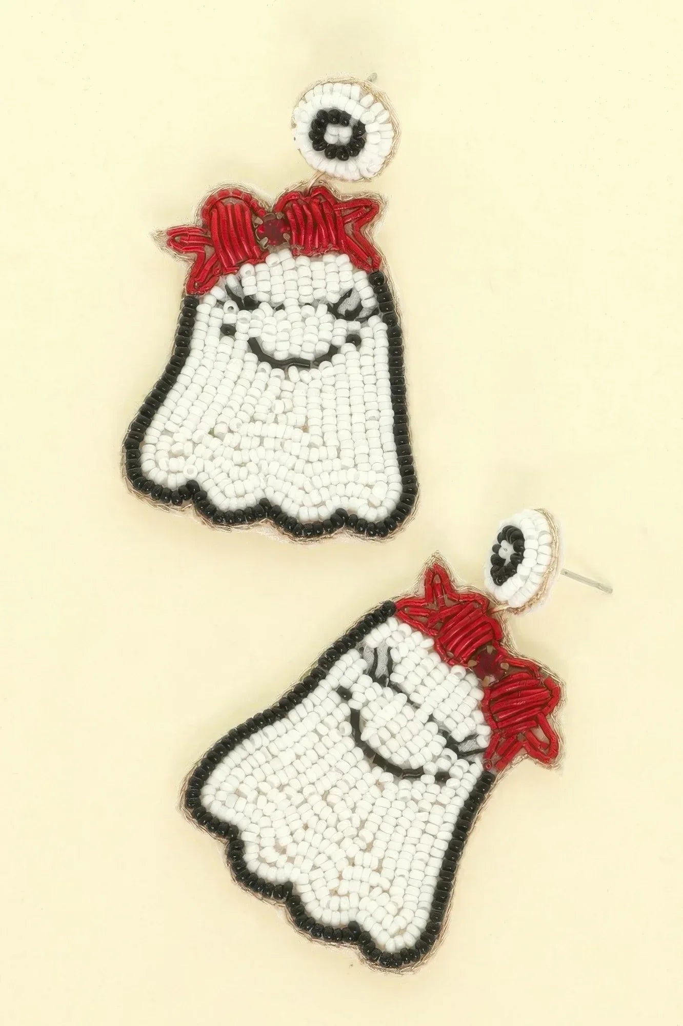 Halloween Ghost Seed Beaded Post Earrings | Mixtshop LLC