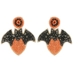 Halloween Bat On Heart Post Earrings | Mixtshop LLC