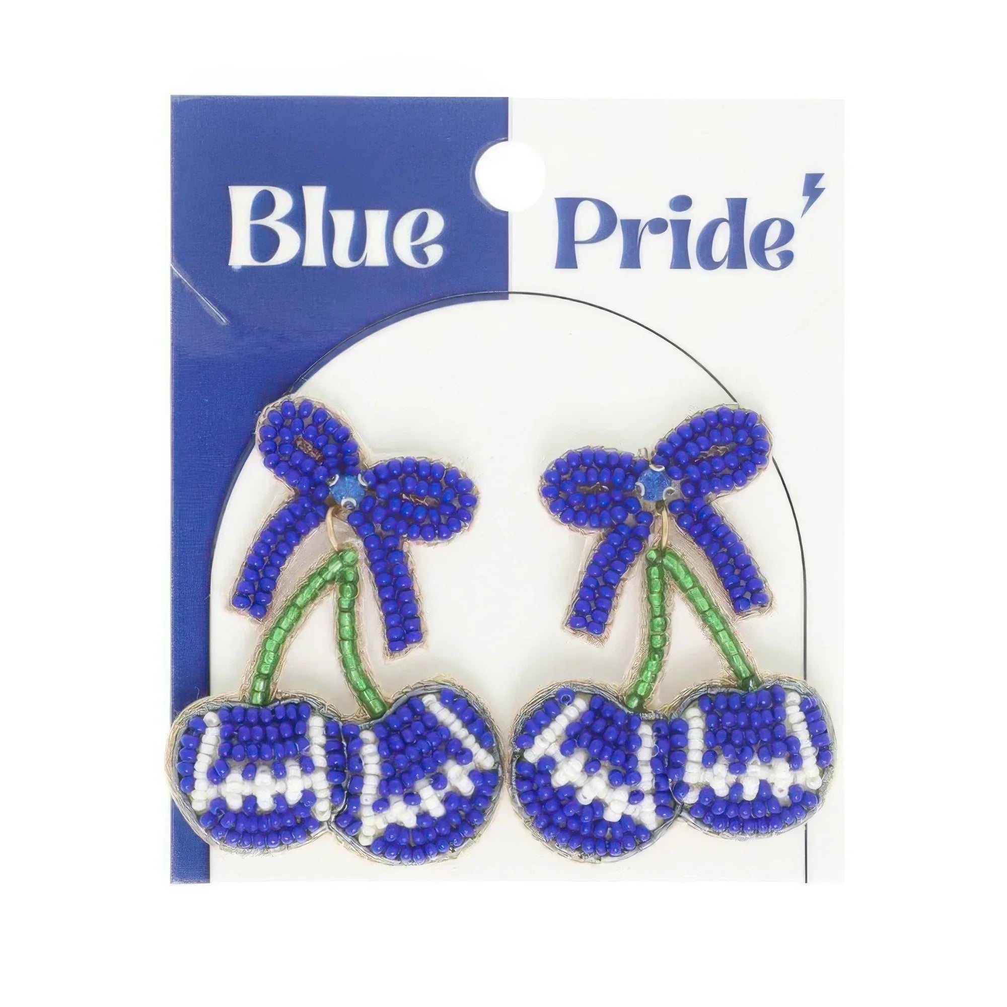 Gameday Cherry Heart Football Earrings | Mixtshop LLC Main image