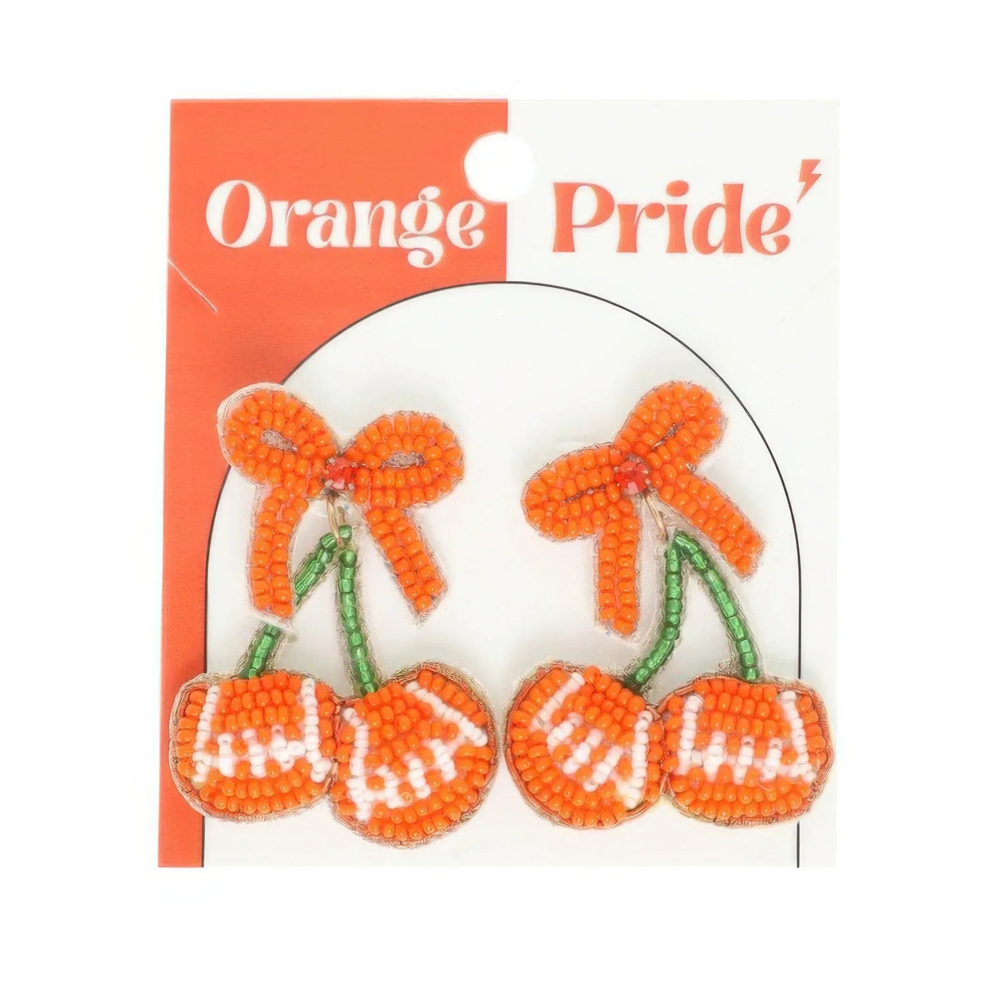 Gameday Cherry Heart Football Earrings | Mixtshop LLC