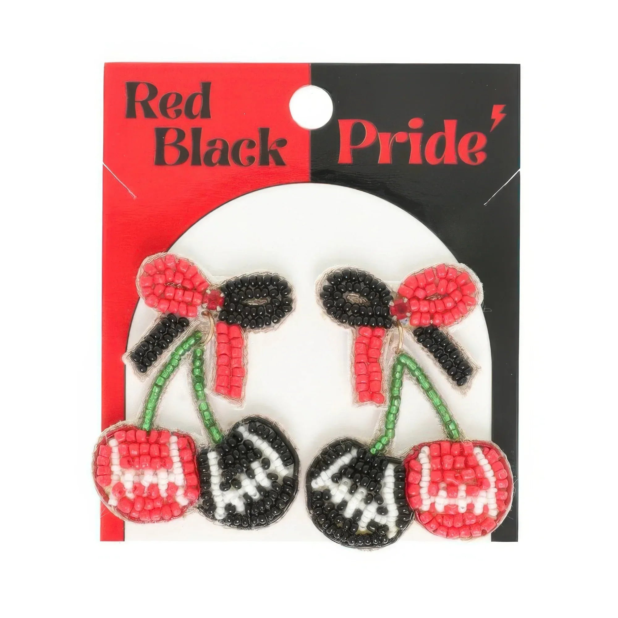 Gameday Cherry Heart Football Earrings | Mixtshop LLC