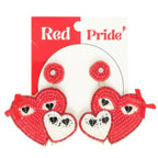 Gameday Football Heart Post Earrings | Mixtshop LLC