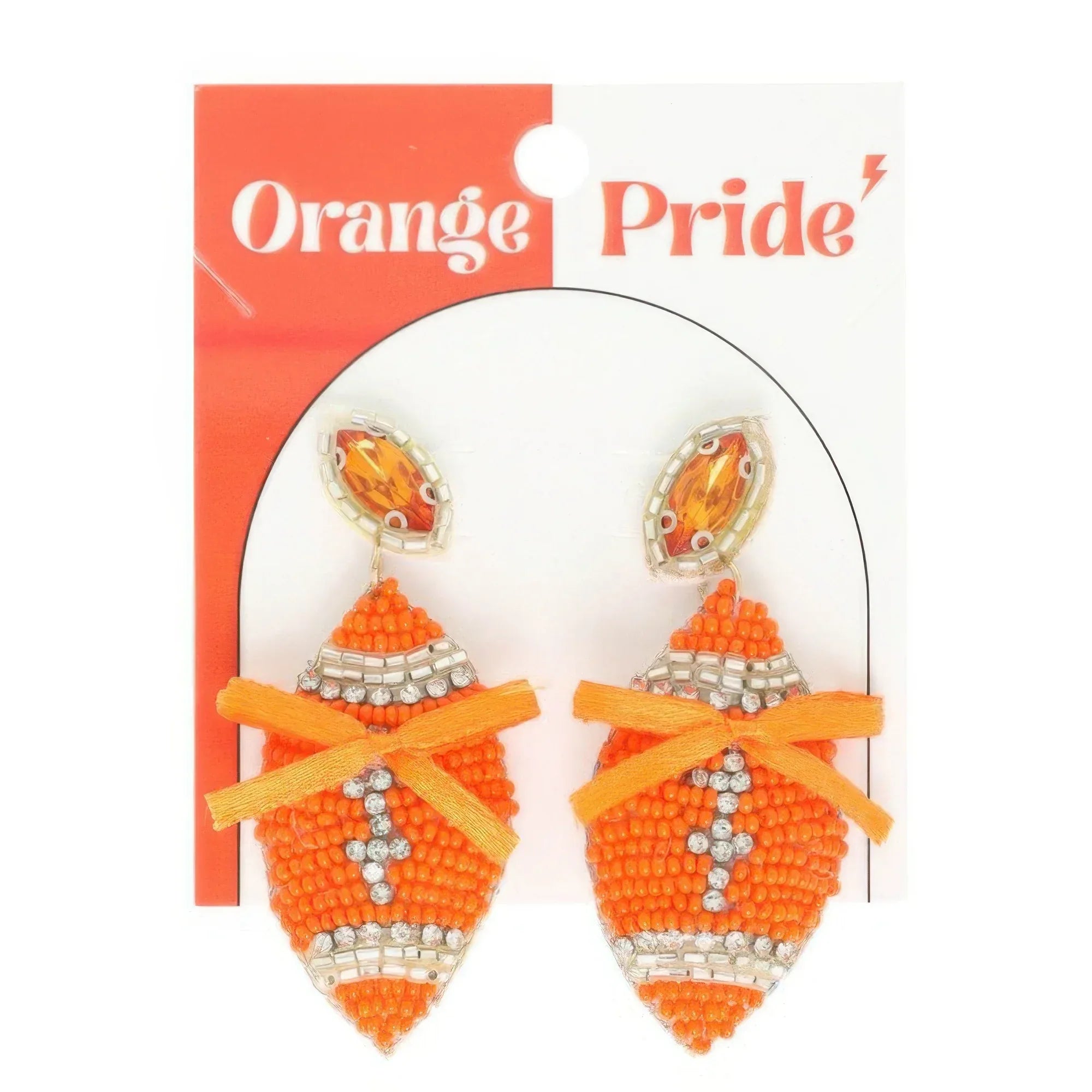 Gameday Football With Bow Post Earrings | Mixtshop LLC