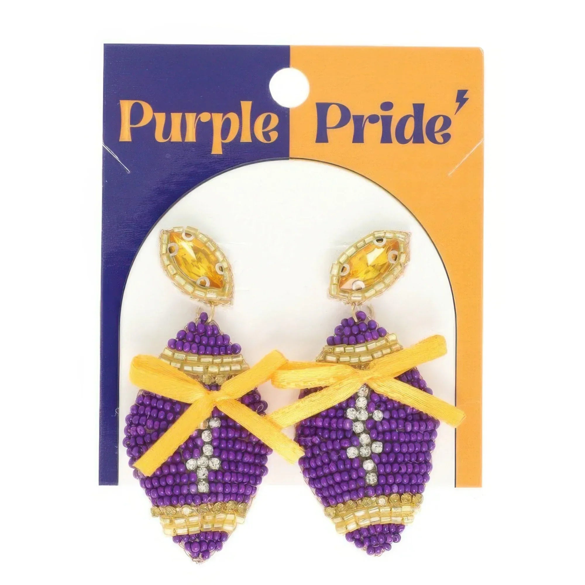 Gameday Football With Bow Post Earrings | Mixtshop LLC