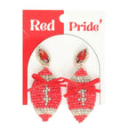 Gameday Football With Bow Post Earrings | Mixtshop LLC