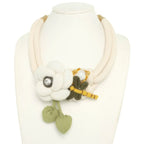Handmade Fabric Flower Necklace | Mixtshop LLC