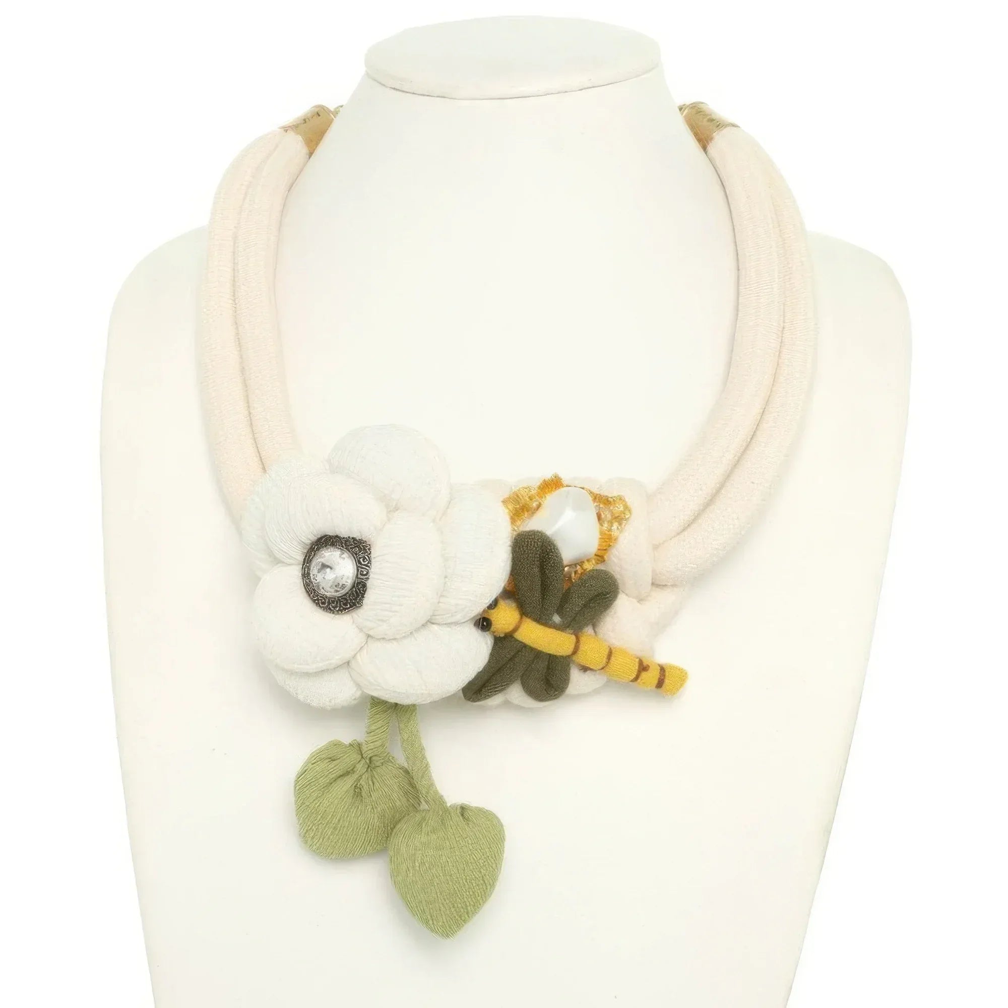 Handmade Fabric Flower Necklace | Mixtshop LLC