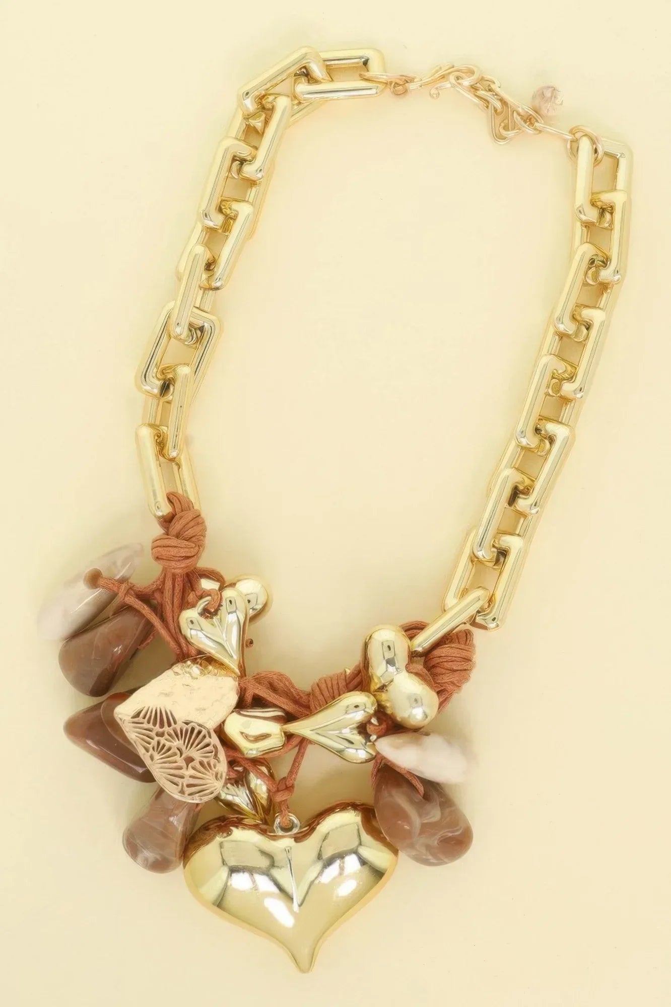 Stone Theme Necklace With Heart Pendants | Mixtshop LLC