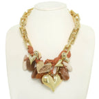 Stone Theme Necklace With Heart Pendants | Mixtshop LLC