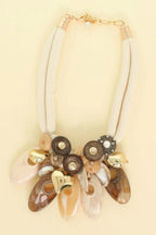 Stone Theme Necklace With Wood Discs | Mixtshop LLC