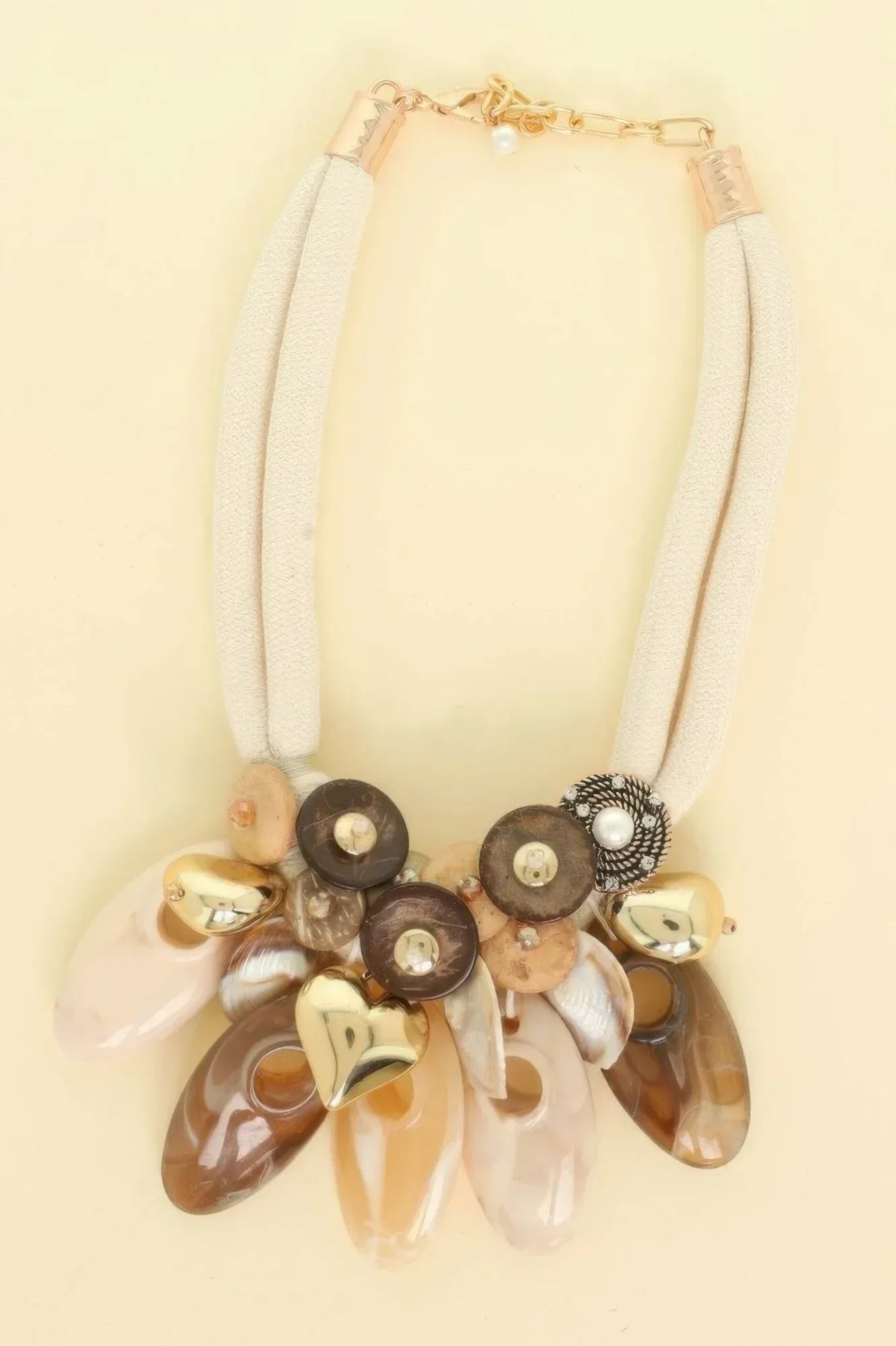 Stone Theme Necklace With Wood Discs | Mixtshop LLC