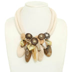 Stone Theme Necklace With Wood Discs | Mixtshop LLC
