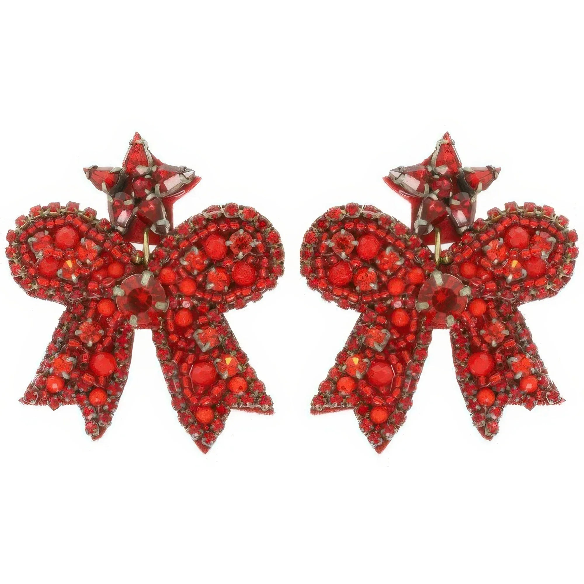 Christmas Bow Post Dangle Earrings Secondary image
