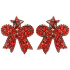 Christmas Bow Post Dangle Earrings | Mixtshop LLC