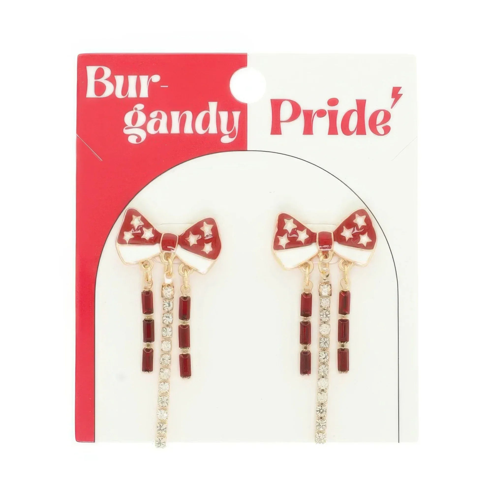 Game Day Starred Bow Fringe Earrings Secondary image
