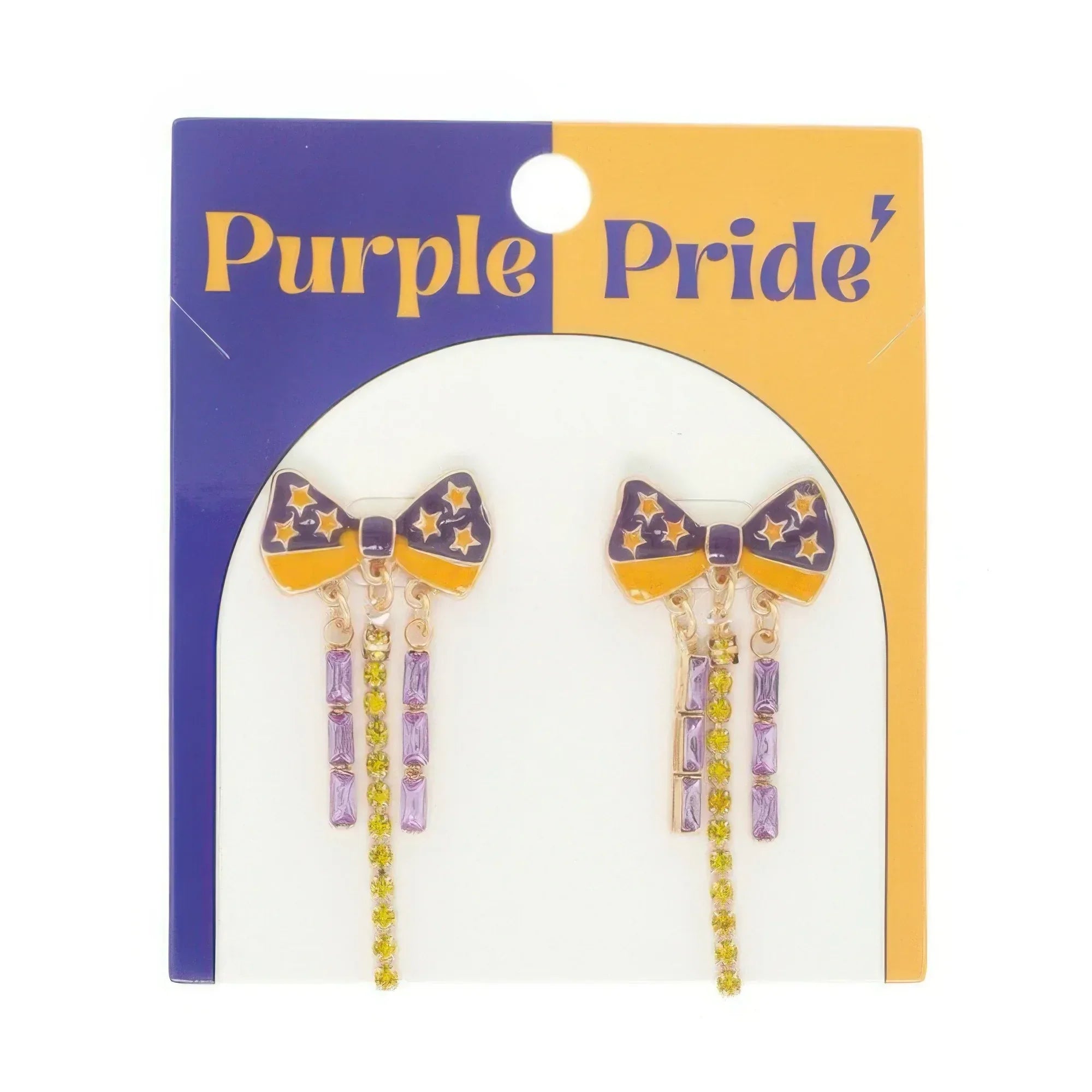 Game Day Starred Bow Fringe Earrings | Mixtshop LLC