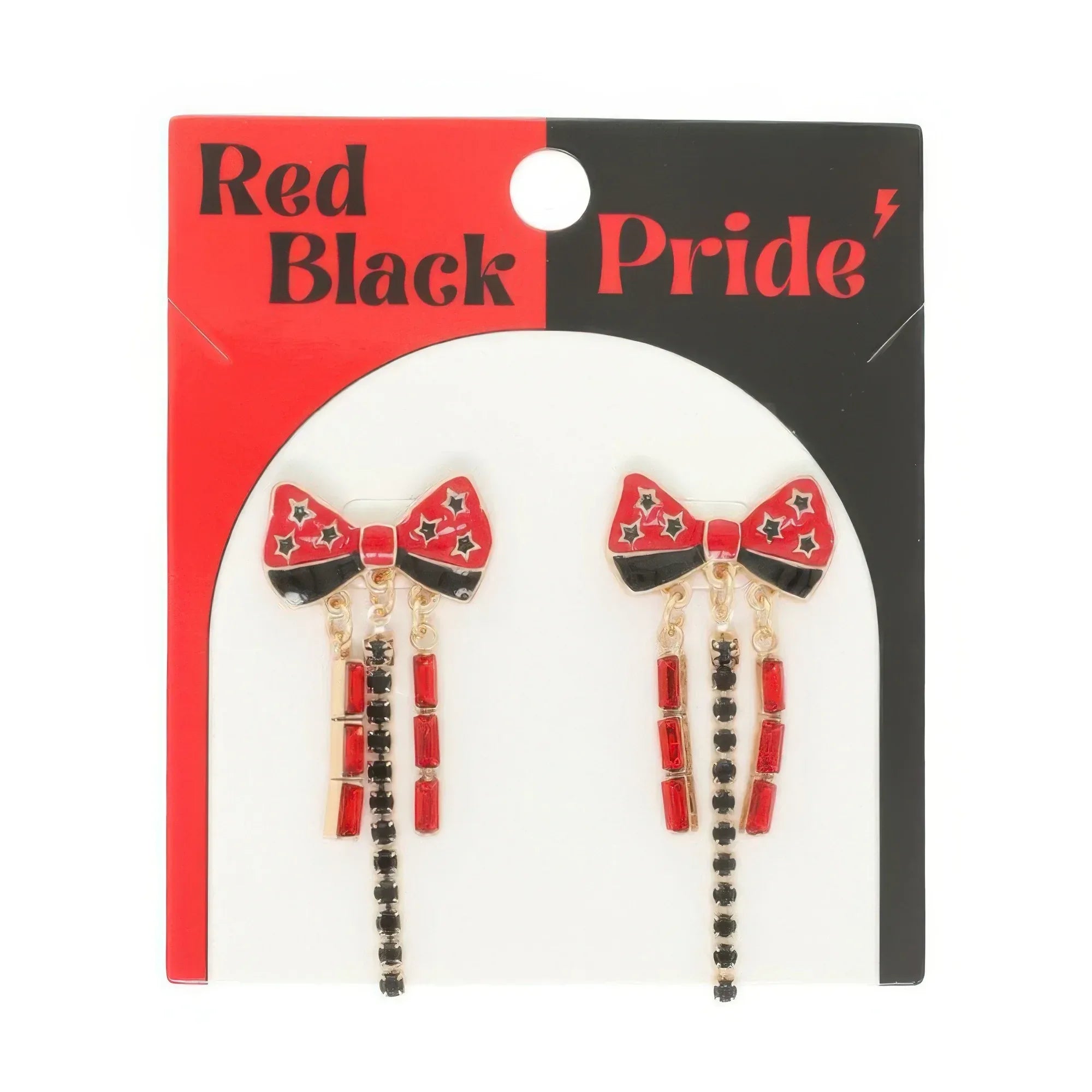 Game Day Starred Bow Fringe Earrings | Mixtshop LLC