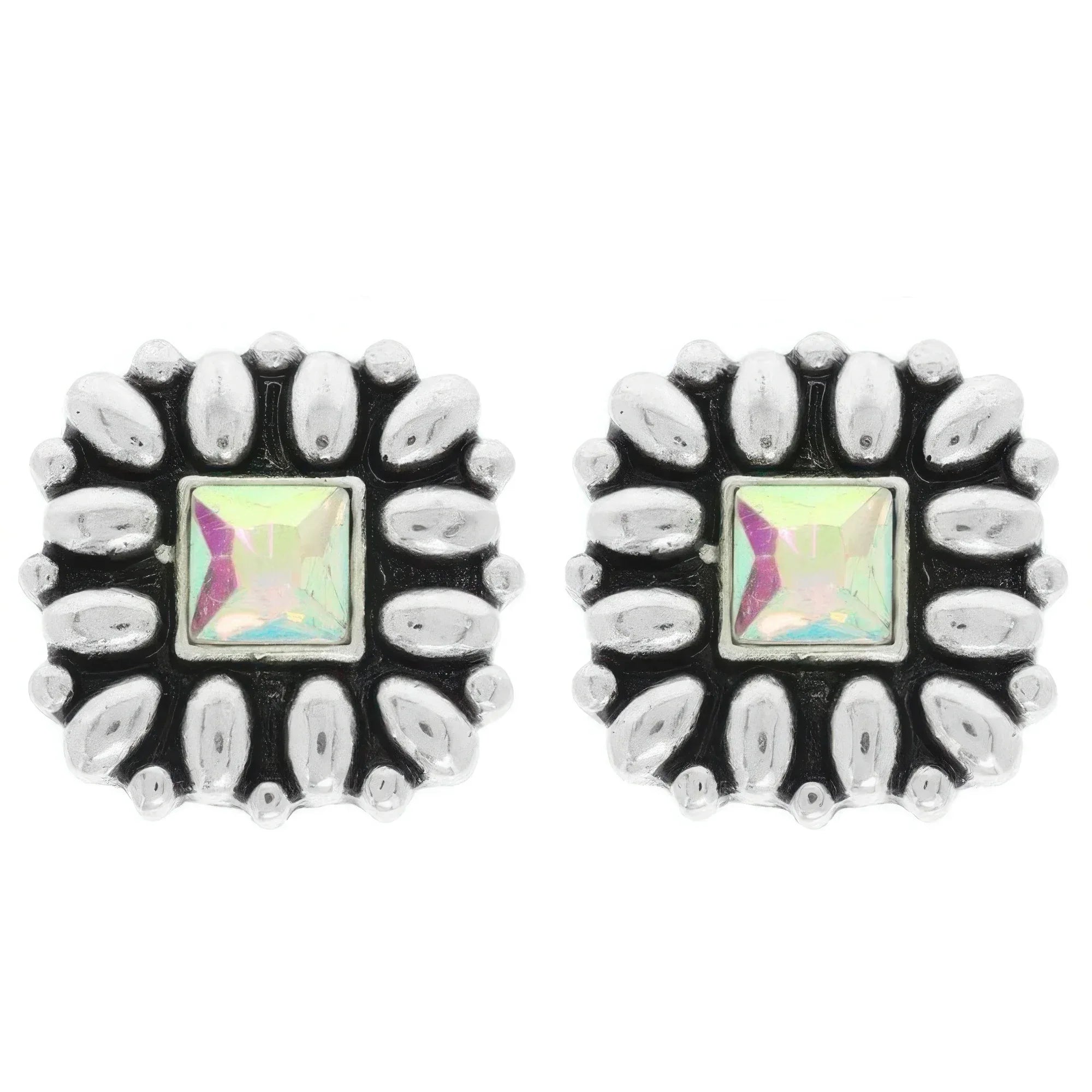 Western Floral Square Post Earrings | Mixtshop LLC Main image